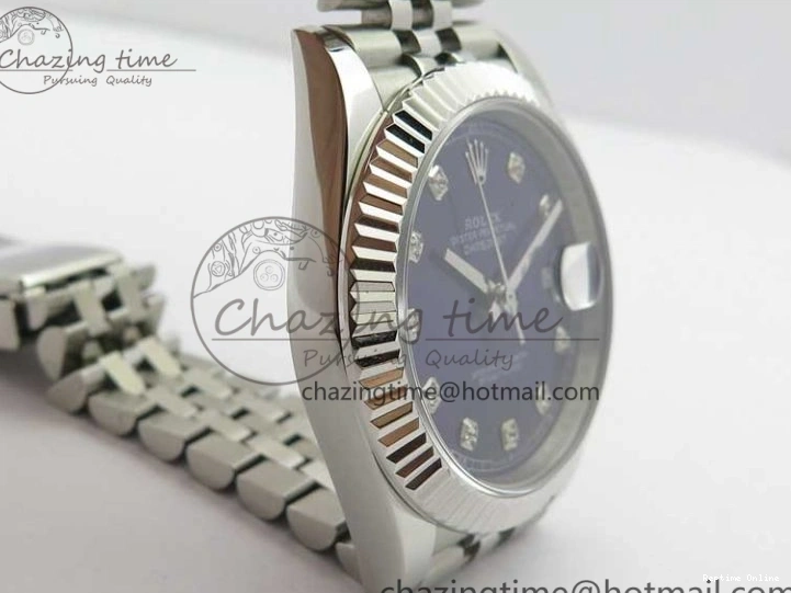 0101 EasyCare DateJust 41mm 126334 SS BP Maker 1:1 Best Edition New Version Blue Crystal Dial on Jubilee Bracelet 3022